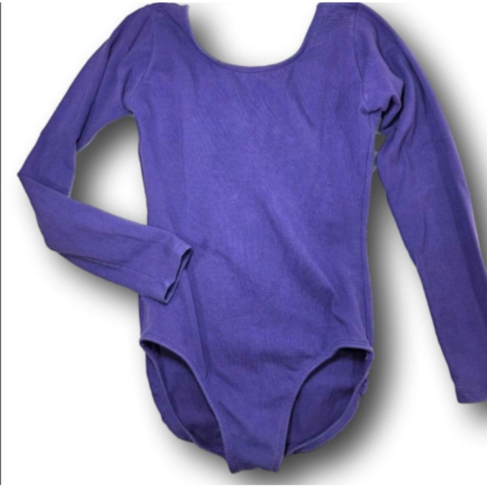 Girls EUROTARD Purple Long Sleeve Dance Leotard One Size